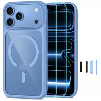 TECH-PROTECT MAGONE MAGSAFE CC + GLASS 2-PACK IPHONE 17 PRO / 18 PRO LIGHT BLUE/CLEAR