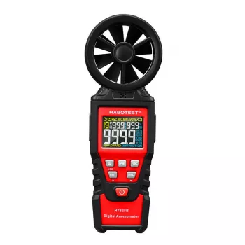 HABOTEST HT625B Digital Anemometer with USB, Wind Speed/Temperature/Air Volume Meter, Backlit LCD, External Vane Sensor