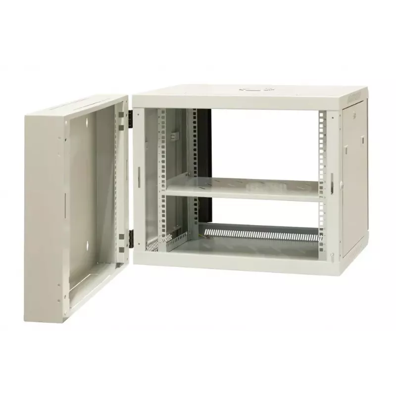 EMITER EM/AH6509 19 inch 9U Wall-Mount Split Cabinet with Tempered Glass Door, 600x550x500 mm, Black