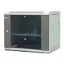 EMITER EM/AP6409 9U Wall-Mount Network Cabinet 19 inch 600x450x500 mm Grey, Tempered Glass Door, Lockable