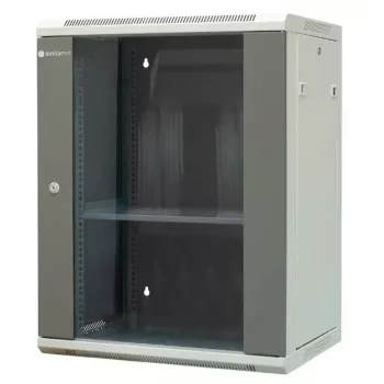 EMITERNET EM/AP6415 15U Wall-Mount Network Cabinet with Tempered Glass Door, 600x450x770 mm, Black