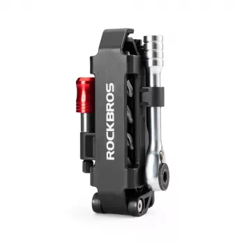 Rockbros bicycle tool set multitool with ratchet wrench and tire levers - black