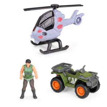 LEAN TOYS Research Base Dinosaur Park Gate Helicopter Quad Figures Explorer