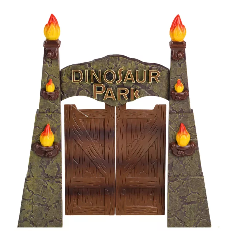 LEAN TOYS Research Base Dinosaur Park Gate Helicopter Quad Figures Explorer