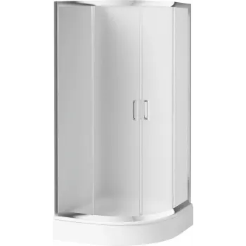 DEANTE KYP 652K Semicircular Shower Cabin 80x80 cm with Tempered Glass and Chrome Frame