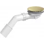 DEANTE NHC_R29D Shower Tray Siphon with Top Cleaning Access, Chrome Grille, White Body, Ø90mm Waste Hole, Ø50/40mm Outlet