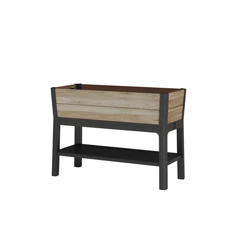 KETER Flower pot Deco Elevated Garden Bed 48L Walnut