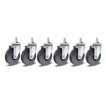 BETA 3002-RLS Replacement Roller Set for 3002 Workshop Creeper, 6 Nylon Swivel Casters, 60 mm Wheels, Black