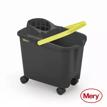 MERY Bucket 14L with push-on wheels grey