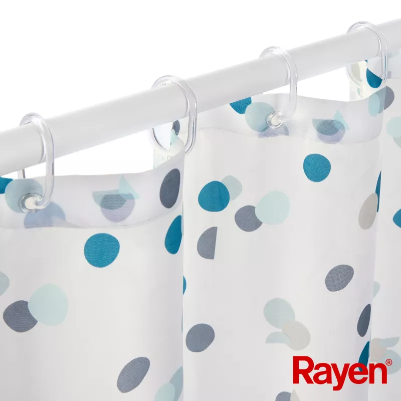 RAYEN Shower curtain 180x200cm white/blue, polyester