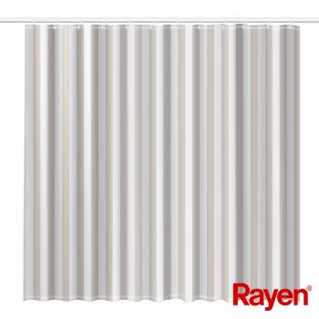 RAYEN Shower curtain 180x200cm white/beige, PEVA