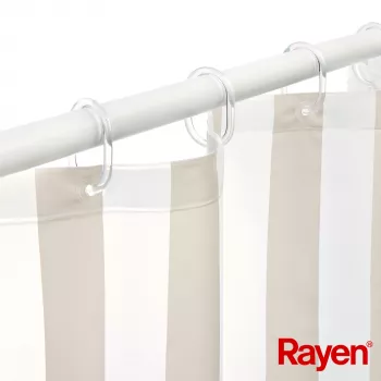 RAYEN Shower curtain 180x200cm white/beige, PEVA