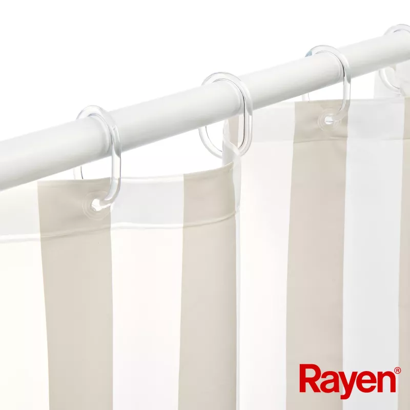 RAYEN Shower curtain 180x200cm white/beige, PEVA