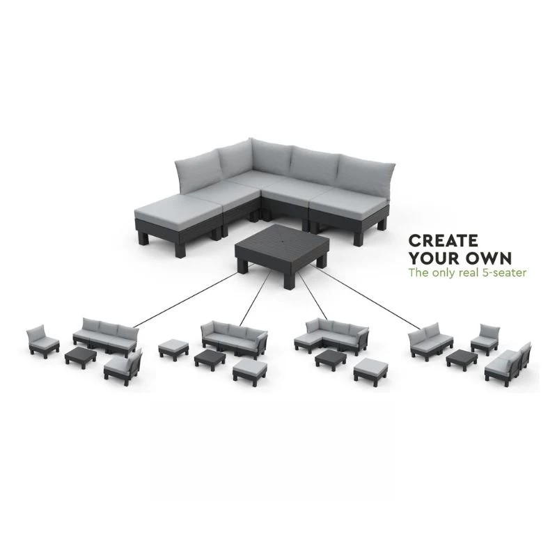 KETER Garden sofa two-seater Elements 2 Seater gray/light gray