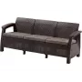 KETER Corfu Love Seat Max brown three-seater garden sofa