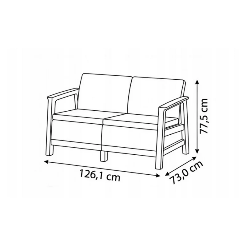 KETER Garden sofa two-seater Scandi Linea 2 Seater Sofa pebble gray/light beige