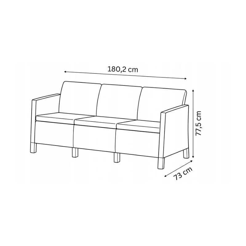 KETER Garden sofa two-seater Scandi Form 3 Seater Sofa light gray/dark steel gray