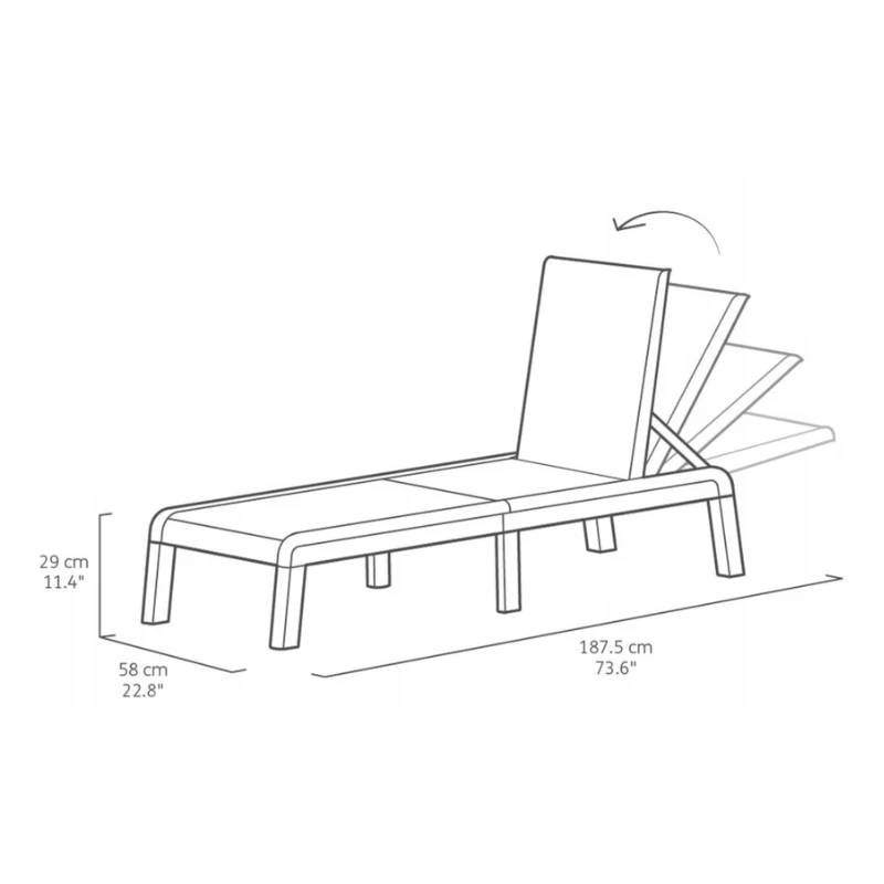 KETER Sun lounger Atlas light grey
