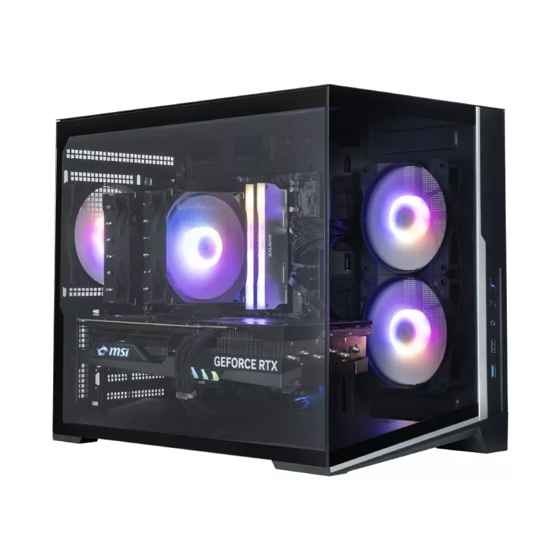 Zalman D30 Black mATX Mini Tower PC Case with 3x 120mm ARGB Fans and Tempered Glass Side Panel