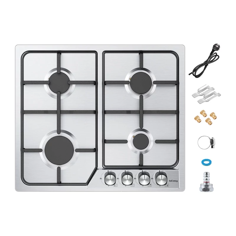 ISEASY MGBG-604C Freestanding Gas Range with 65L Oven and Grill, Stainless Steel