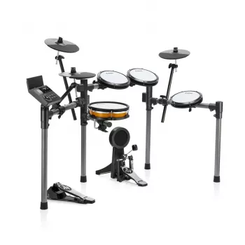 DONNER EC7247 Electronic Drum Set with Mesh Pads, 225+ Sounds, USB MIDI, Aluminum Rack