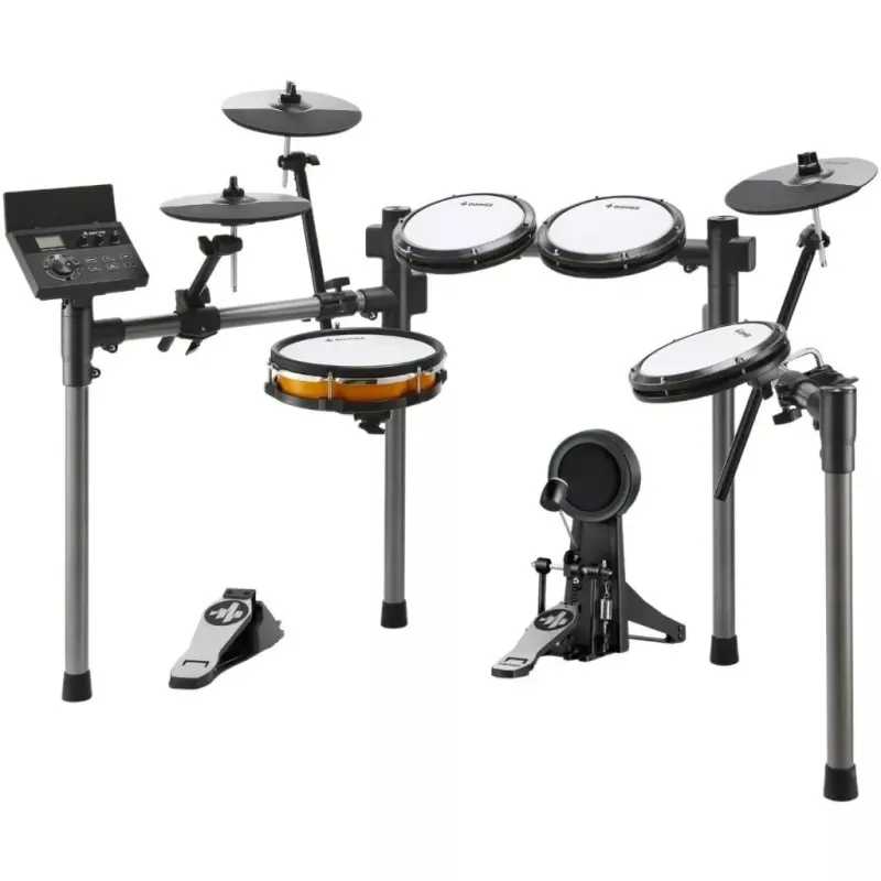 DONNER EC7247 Electronic Drum Set with Mesh Pads, 225+ Sounds, USB MIDI, Aluminum Rack