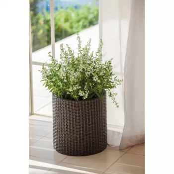KETER Flowerpot Small Cylinder Planter brown