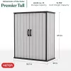 Keter Premier Tall Garden Cabinet 29209552 – Beige/Brown Resin Storage Shed, 1700L, Double-Wall, Lockable