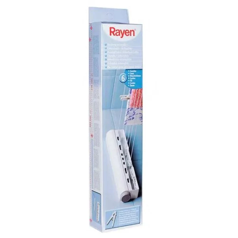 RAYEN Retractable clothesline 22m with 10 pcs. clothes pegs