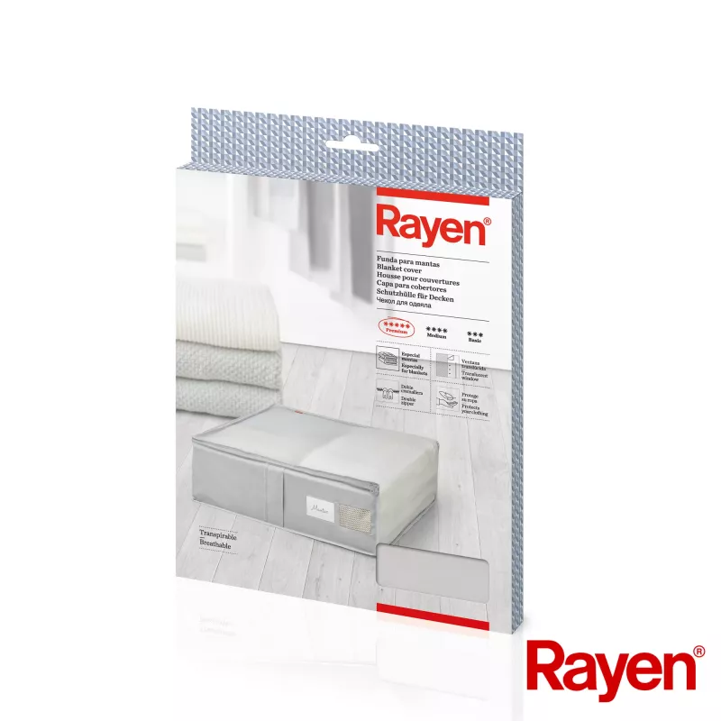 RAYEN Premium grey blanket box 65x55x20cm