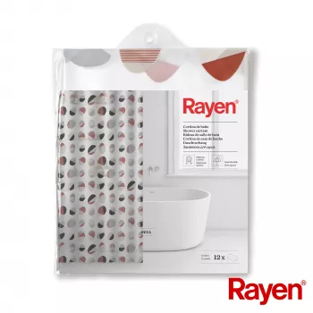 RAYEN Shower curtain 180x200cm white/ribbed, PEVA