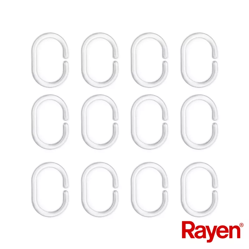 RAYEN Shower curtain 180x200cm white/ribbed, PEVA