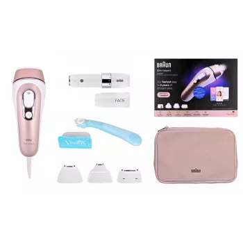 Braun PL7432 IPL Silk·expert Pro 5 Hair Removal Device with SensoAdapt™, 400,000 Flashes, 10 Intensity Levels, Precision Head, Venus Swirl Razor, White