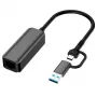 EXTRA DIGITAL Adapteris USB3.0 A/ USB-C - RJ45, 1000Mbps, 0.15m