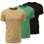 Men's T-shirt 4F M4481 3-pack beige, green, black 4FWSS26TTSHM4481 92S 3XL