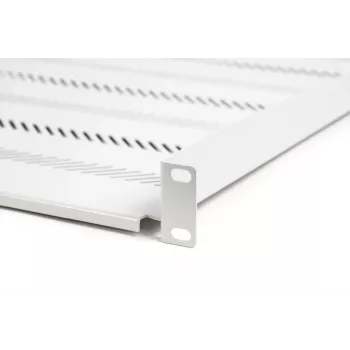 DIGITUS TN-19-550-1U-GY 1U Fixed Rack Shelf, 550 mm Deep, Grey RAL 7035, 25 kg Load