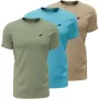 Men's T-shirt 4F M4481 3-pack green, blue, beige 4FWSS26TTSHM4481 90S L