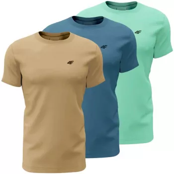 Men's T-shirt 4F M4481 3-pack beige, blue, mint 4FWSS26TTSHM4481 91S L