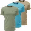 Men's T-shirt 4F M4481 3-pack green, blue, beige 4FWSS26TTSHM4481 90S XL