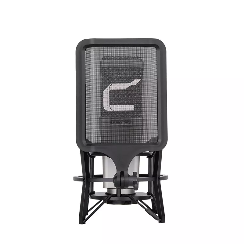 Comica STM01 USB Condenser Microphone with Cardioid Polar Pattern, 24-bit/48kHz, Real-time Monitoring, Gain Control, Mute, All-metal Body, Desktop Stand, Pop Filter