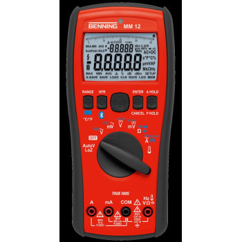 BENNING MM12 True RMS Digital Multimeter with Bluetooth and Data Logging, 6000 Counts, CAT IV 600V / CAT III 1000V 044088