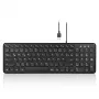 Perixx PERIBOARD-213 DE B Wired USB Keyboard, German Layout (QWERTZ), Scissor-Switch, Black