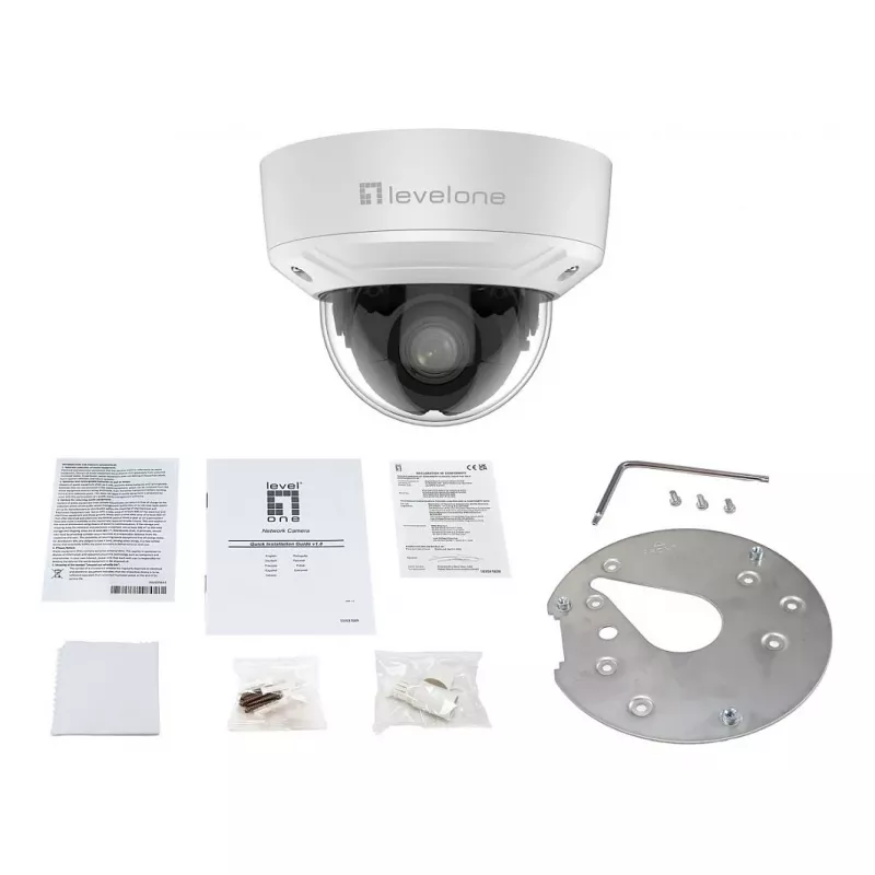LevelOne FCS-3461 Dome IP Camera 2MP 4x Zoom H.265 PoE Indoor/Outdoor