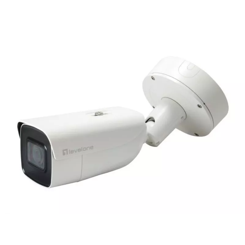 LevelOne FCS-5212 6MP Outdoor Bullet IP Camera with Motorized Varifocal Lens, H.265, IR Night Vision, PoE, IP66, IK10