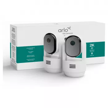 Arlo Essential 3 2K Pan-Tilt-Zoom Indoor Security Camera (2-Pack, White)