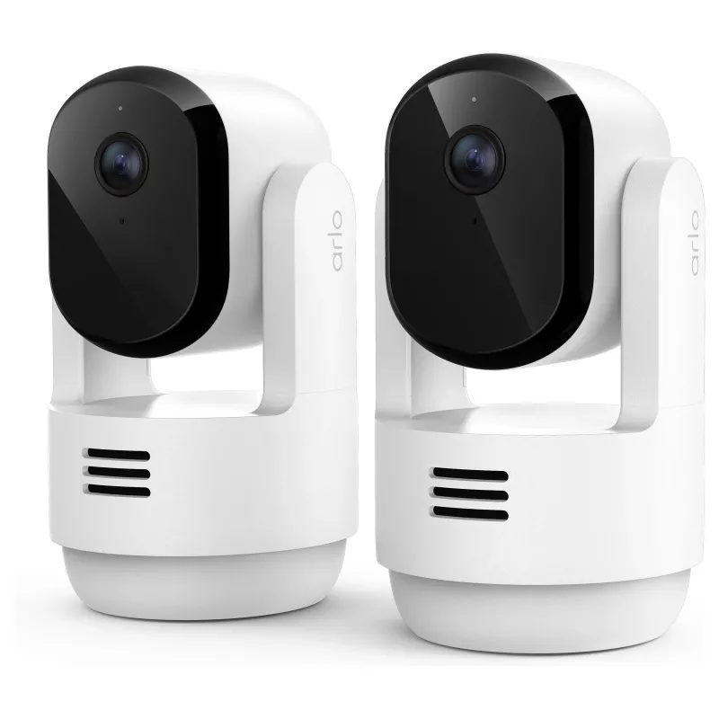 Arlo Essential 3 2K Pan-Tilt-Zoom Indoor Security Camera (2-Pack, White)