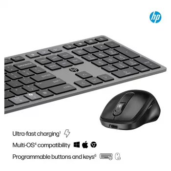 HP 720 Multi-Device Wireless Keyboard and Mouse Combo - Twilight Black 9T5A9AA#ABD