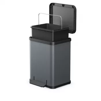 Hailo Öko uno Plus M Dark Grey Matt Pedal Bin 12L 6192700
