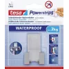 tesa Powerstrips Razor Holder WAVE WATERPROOF, Stainless Steel, for Wet Environments (Shower/Bathroom), 1 Piece