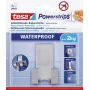 tesa Powerstrips Razor Holder WAVE WATERPROOF, Stainless Steel, for Wet Environments (Shower/Bathroom), 1 Piece